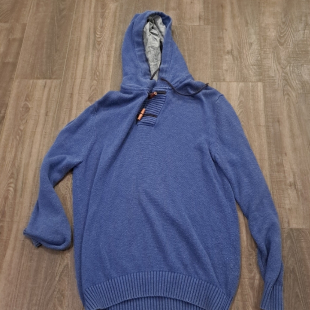 True Rock Blue Toggle Hoodie Sweater